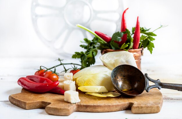 Chef preparing a rustic dish